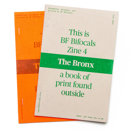 Two issues of a zine about The Bronx stacked on top of each other