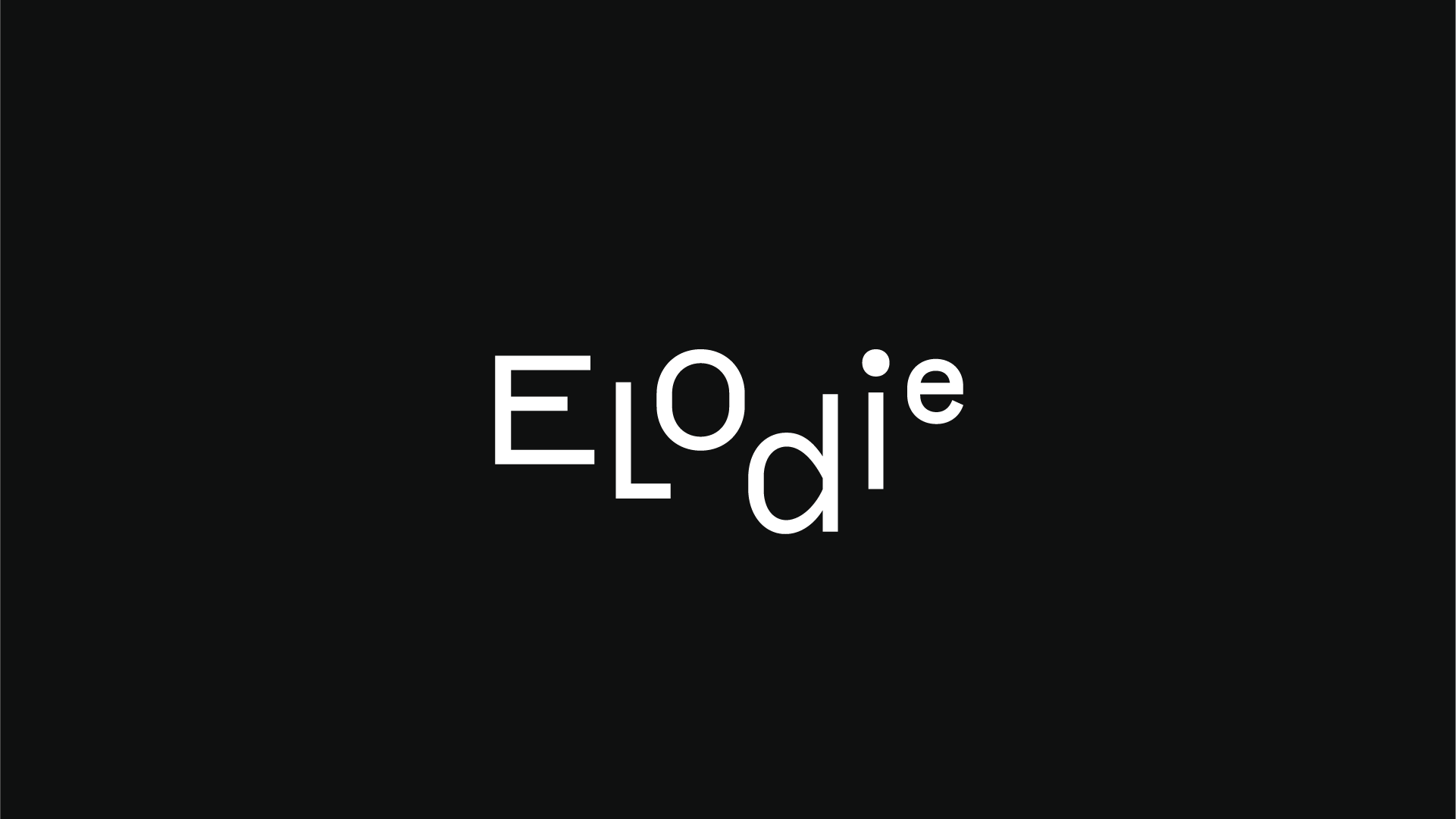 A black background with white lettering reading Elodie