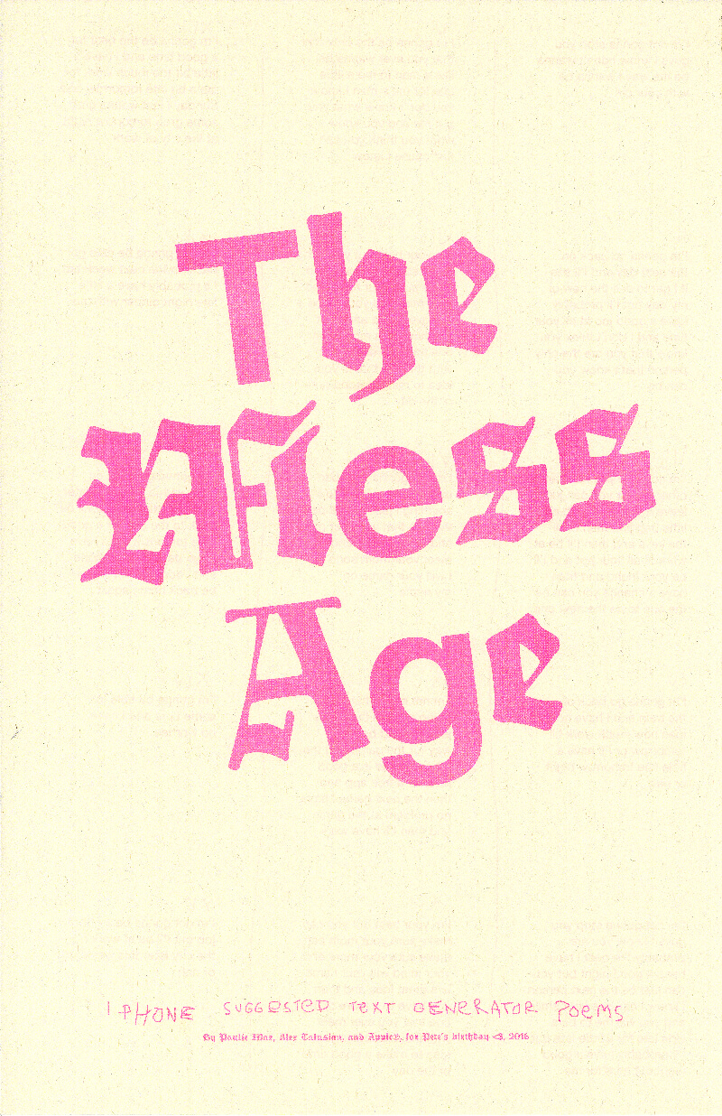 A cream-colored poster reading The Mess Age in mixed typography